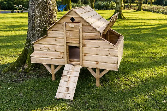 Windsor Coop — substantial coop for 10–12 hens, garden setting.